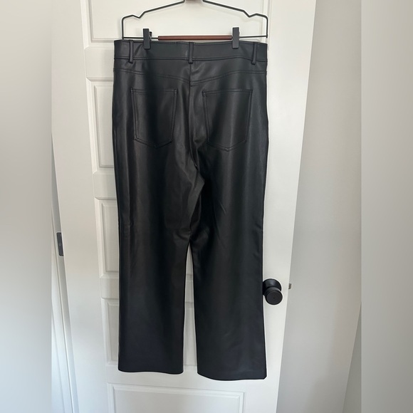 Ever New Black Faux Leather Straight Leg Pants - Picture 3 of 5